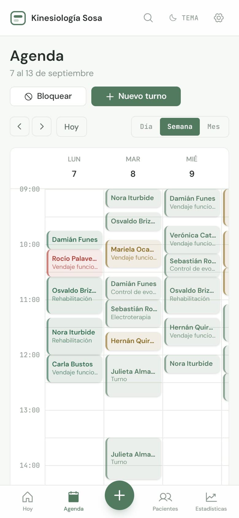 Agenda semanal de Turnia
